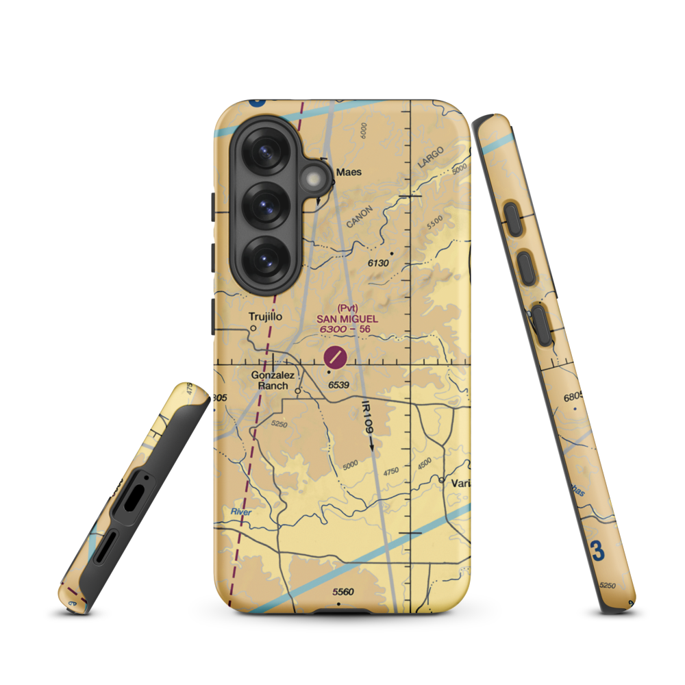San Miguel Ranch Airport (NM53) VFR Sectional Samsung Phone Case Samsung Galaxy S25 model shown