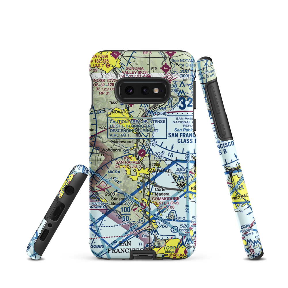 San Rafael Airport (CA35) VFR Sectional Samsung Phone Case Samsung Galaxy S10 Plus model shown