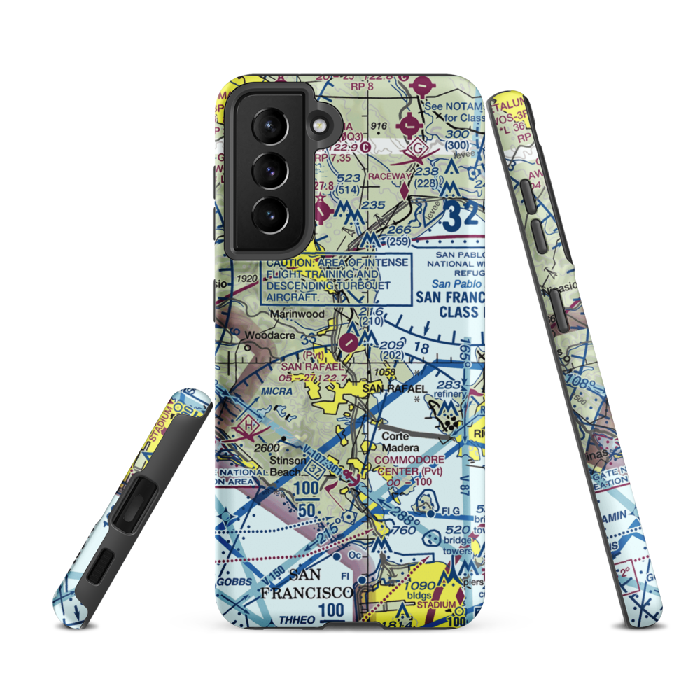 San Rafael Airport (CA35) VFR Sectional Samsung Phone Case Samsung Galaxy S21 FE model shown