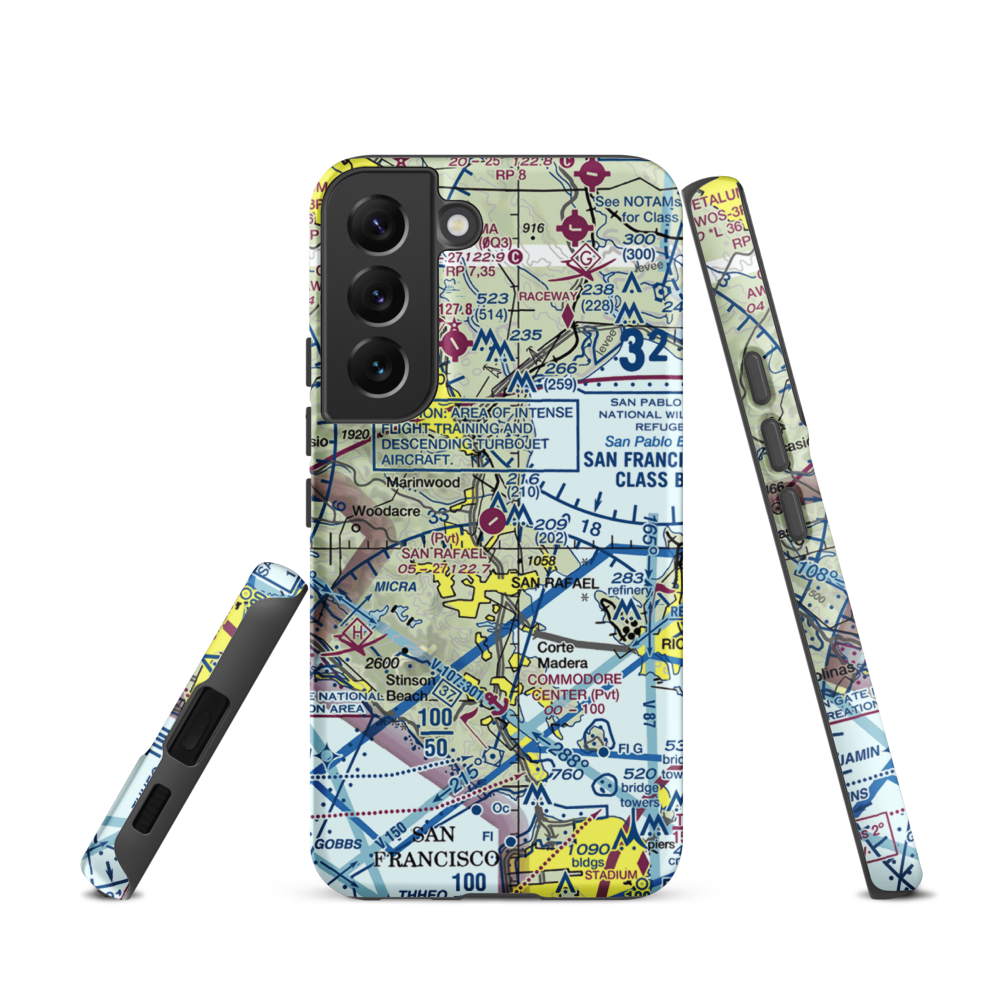 San Rafael Airport (CA35) VFR Sectional Samsung Phone Case Samsung Galaxy S22 model shown