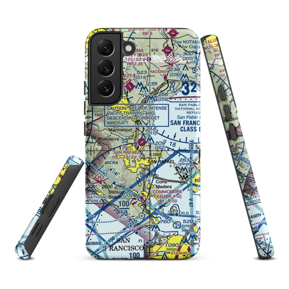 San Rafael Airport (CA35) VFR Sectional Samsung Phone Case Samsung Galaxy S22 Plus model shown