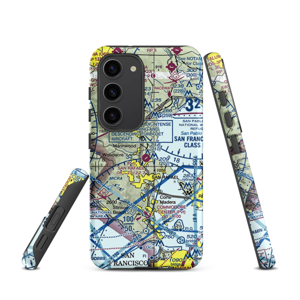 San Rafael Airport (CA35) VFR Sectional Samsung Phone Case Samsung Galaxy S23 model shown