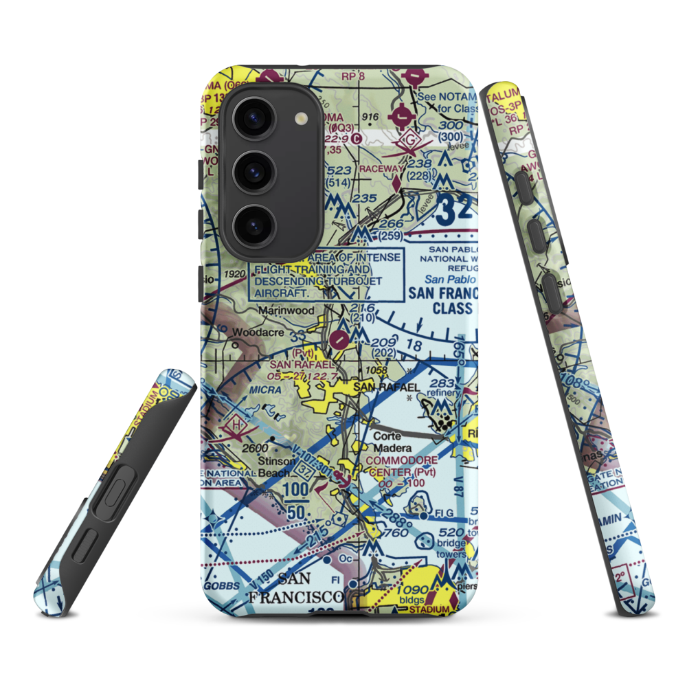 San Rafael Airport (CA35) VFR Sectional Samsung Phone Case Samsung Galaxy S23 Plus model shown