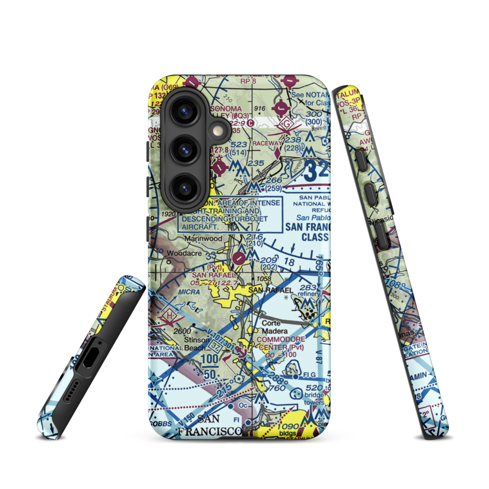 San Rafael Airport (CA35) VFR Sectional Samsung Phone Case Samsung Galaxy S24 model shown