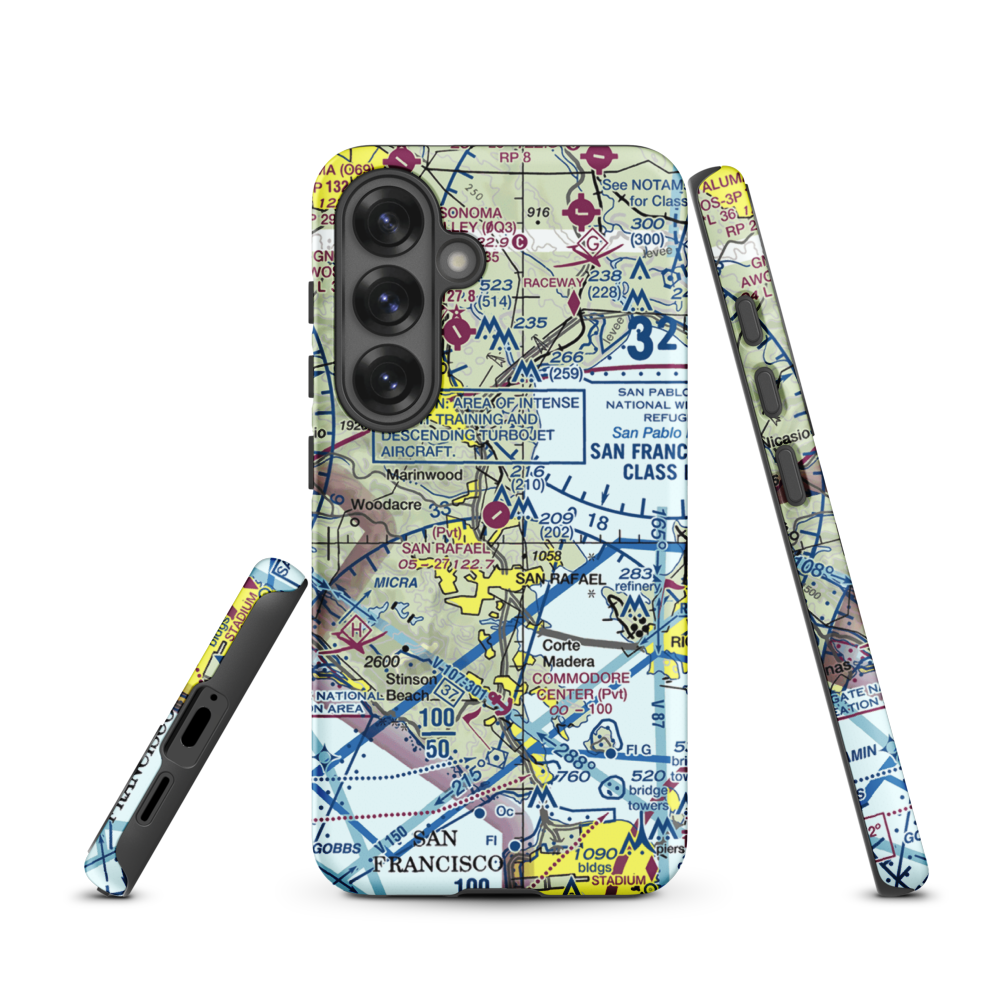 San Rafael Airport (CA35) VFR Sectional Samsung Phone Case Samsung Galaxy S25 model shown