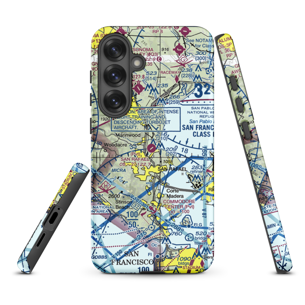 San Rafael Airport (CA35) VFR Sectional Samsung Phone Case Samsung Galaxy S25 Plus model shown