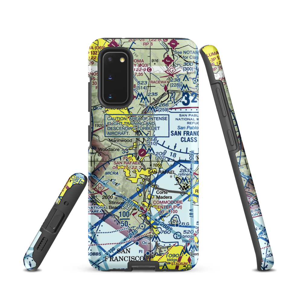 San Rafael Airport (CA35) VFR Sectional Samsung Phone Case Samsung Galaxy S20 model shown