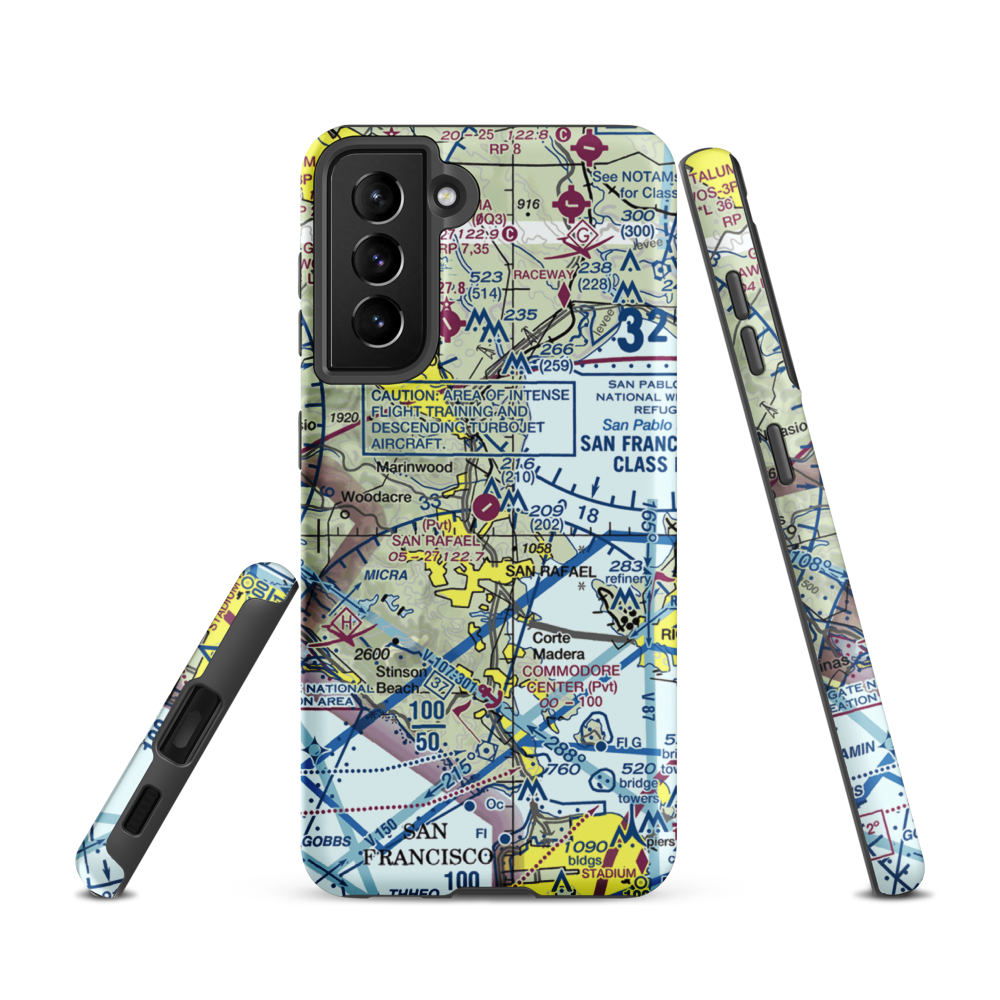 San Rafael Airport (CA35) VFR Sectional Samsung Phone Case Samsung Galaxy S21 model shown