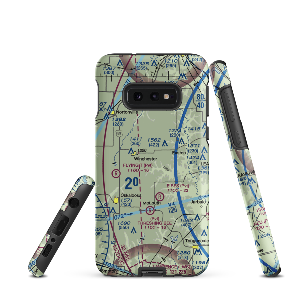 Sanders Airport (85KS) VFR Sectional Samsung Phone Case Samsung Galaxy S10e model shown