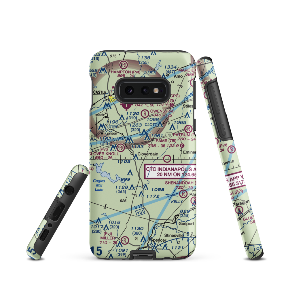 Sanders Gyroport Airport (IN88) VFR Sectional Samsung Phone Case Samsung Galaxy S10e model shown