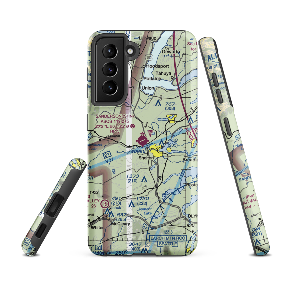 Sanderson Field (SHN) VFR Sectional Samsung Phone Case Samsung Galaxy S21 FE model shown