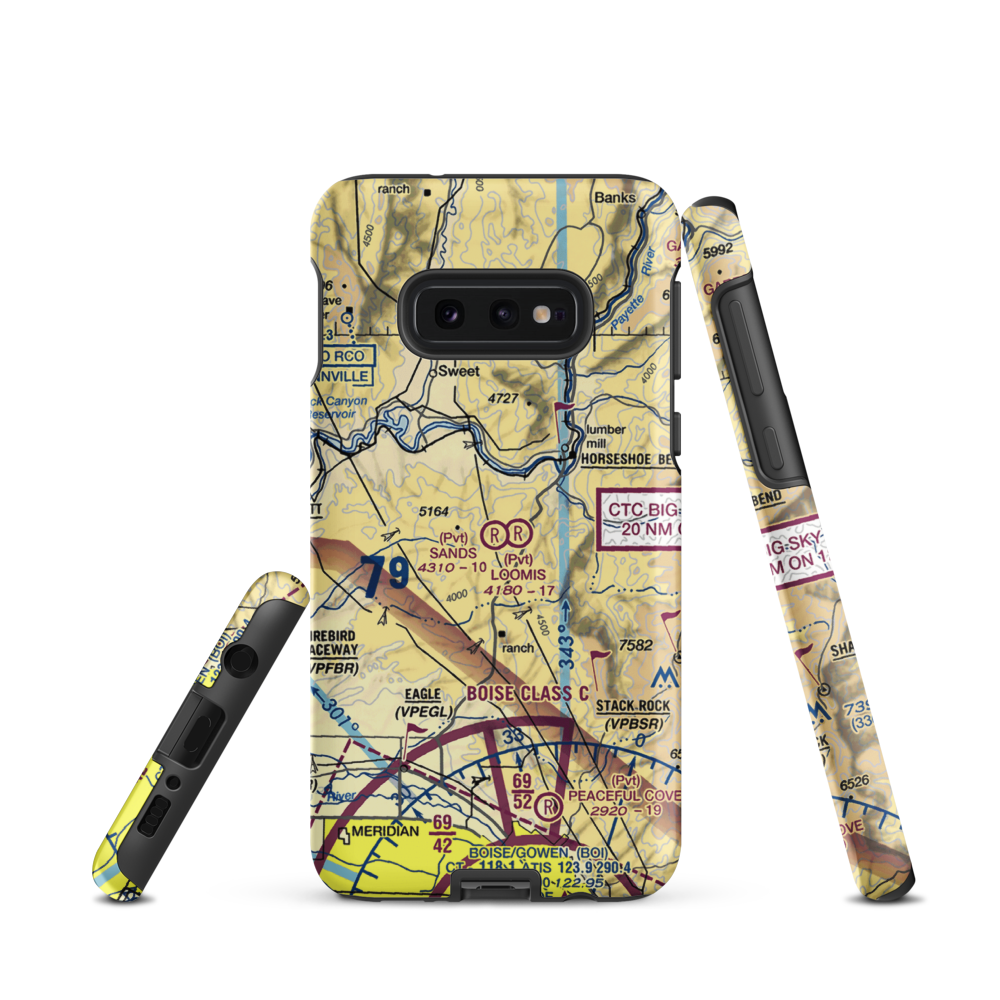 Sands Airport (ID67) VFR Sectional Samsung Phone Case Samsung Galaxy S10e model shown