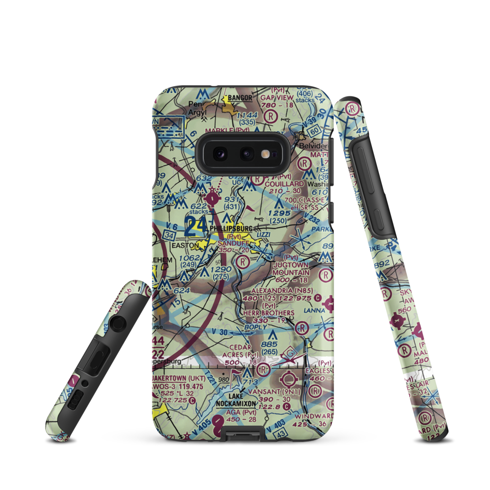 Sanduff Farms Landing Field (2NJ5) VFR Sectional Samsung Phone Case Samsung Galaxy S10 Plus model shown
