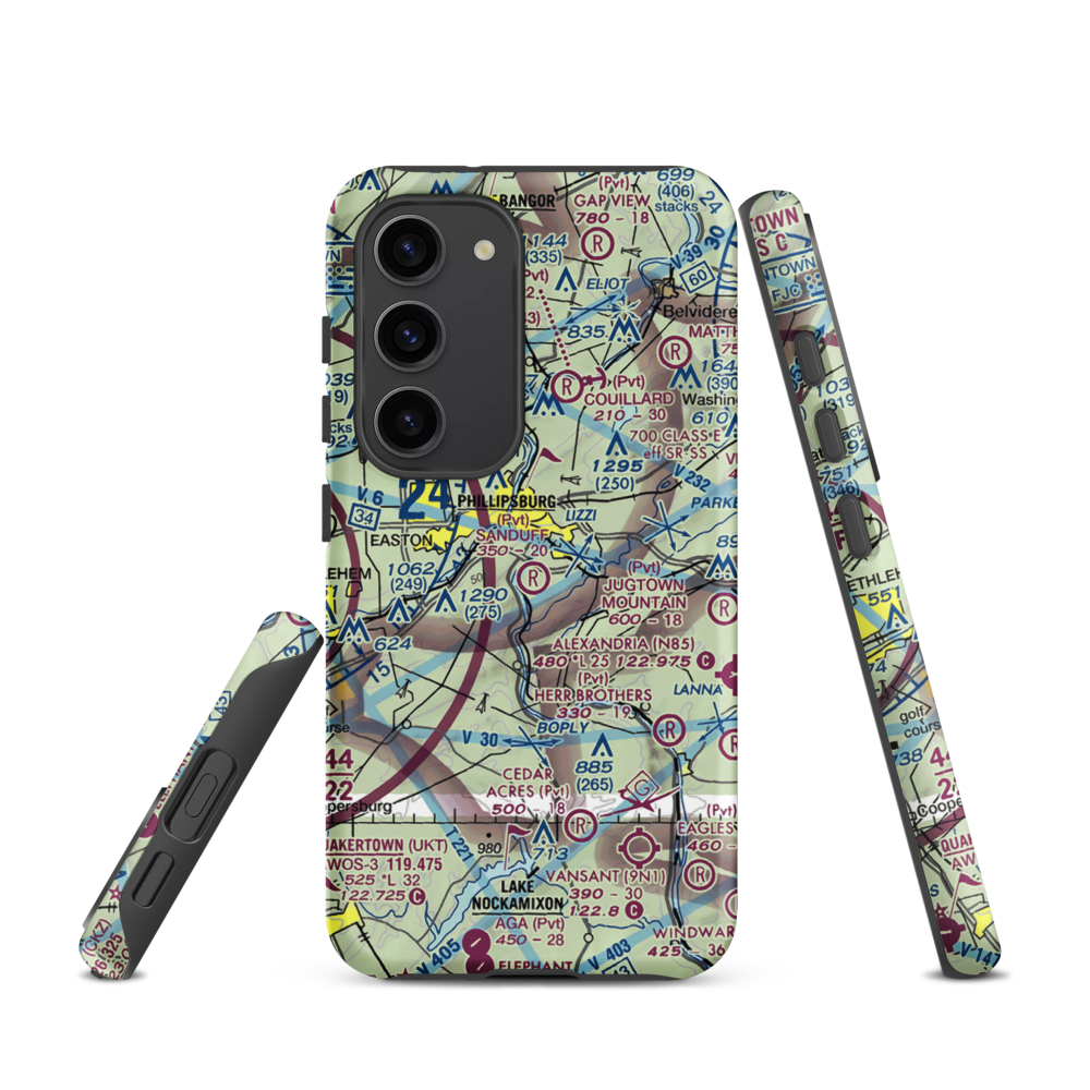 Sanduff Farms Landing Field (2NJ5) VFR Sectional Samsung Phone Case Samsung Galaxy S23 model shown