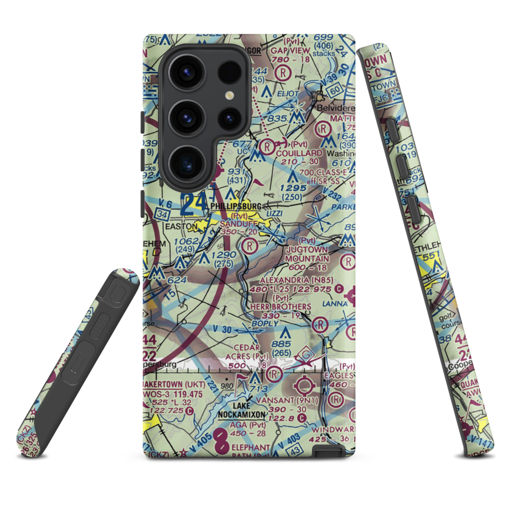 Sanduff Farms Landing Field (2NJ5) VFR Sectional Samsung Phone Case Samsung Galaxy S23 Ultra model shown