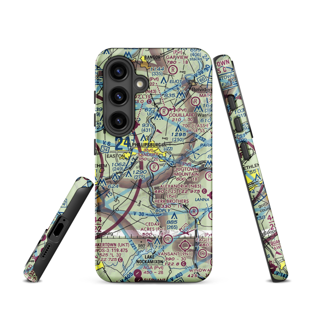 Sanduff Farms Landing Field (2NJ5) VFR Sectional Samsung Phone Case Samsung Galaxy S24 model shown