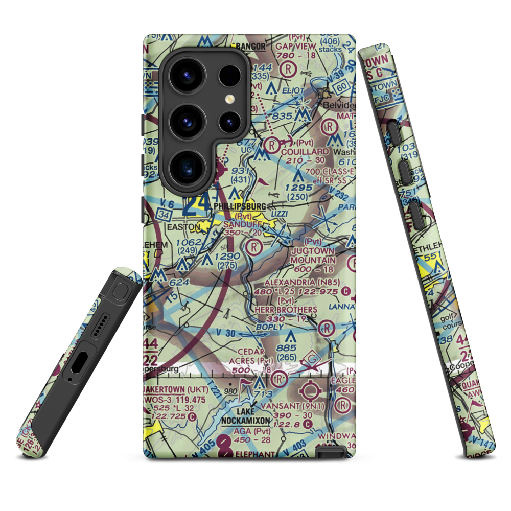 Sanduff Farms Landing Field (2NJ5) VFR Sectional Samsung Phone Case Samsung Galaxy S24 Ultra model shown
