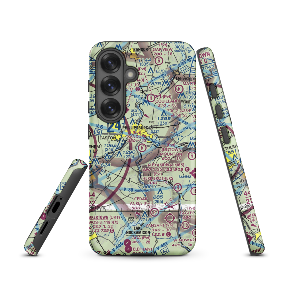 Sanduff Farms Landing Field (2NJ5) VFR Sectional Samsung Phone Case Samsung Galaxy S25 model shown