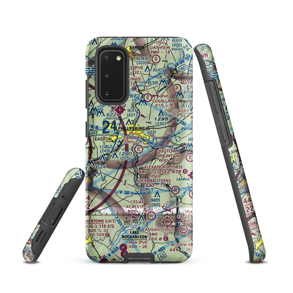 Sanduff Farms Landing Field (2NJ5) VFR Sectional Samsung Phone Case Samsung Galaxy S20 model shown
