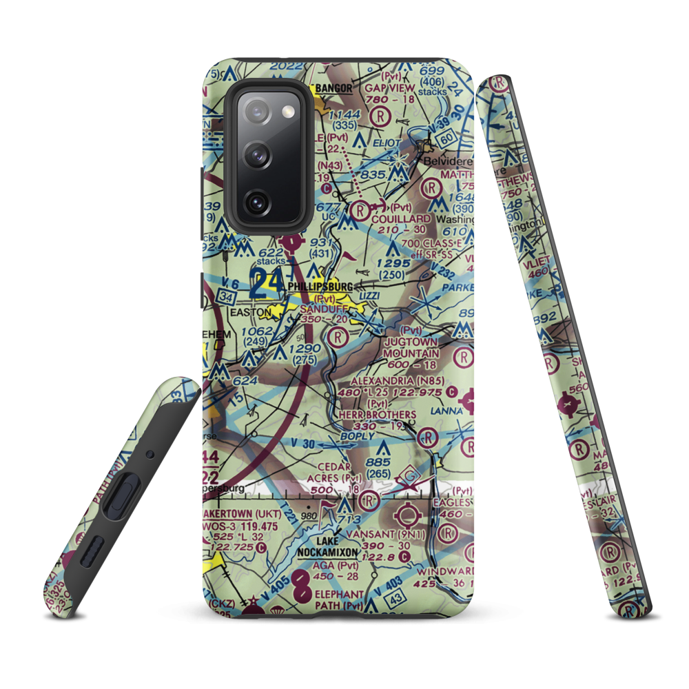 Sanduff Farms Landing Field (2NJ5) VFR Sectional Samsung Phone Case Samsung Galaxy S20 FE model shown