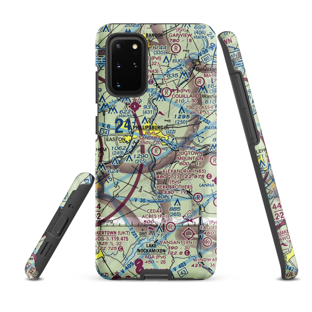Sanduff Farms Landing Field (2NJ5) VFR Sectional Samsung Phone Case Samsung Galaxy S20 Plus model shown