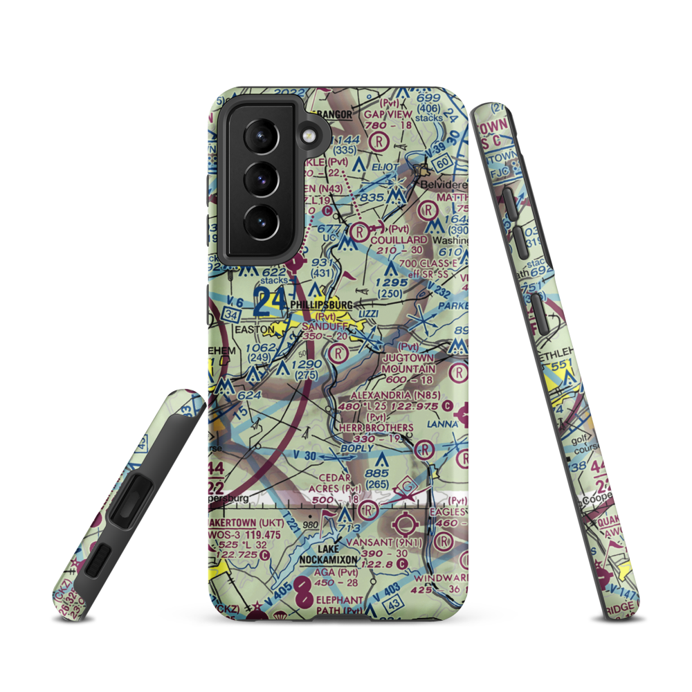 Sanduff Farms Landing Field (2NJ5) VFR Sectional Samsung Phone Case Samsung Galaxy S21 model shown