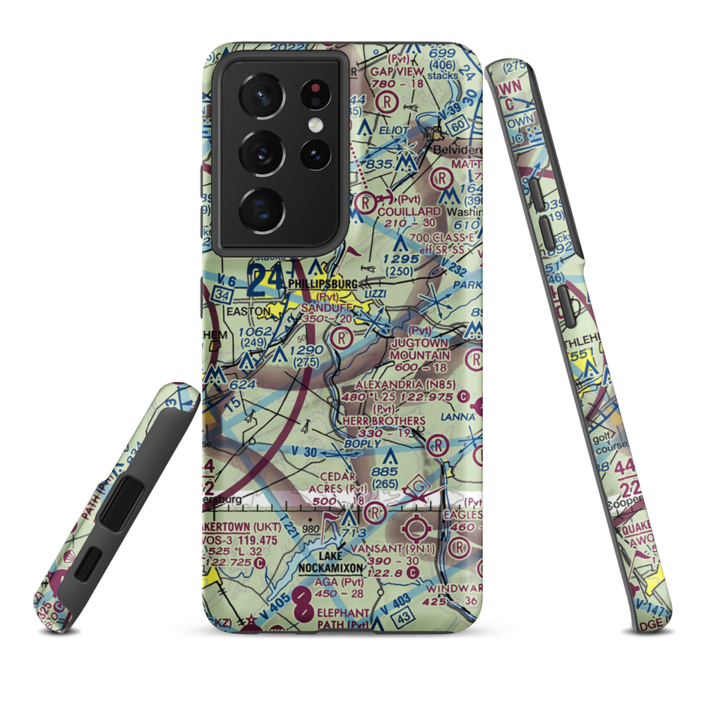 Sanduff Farms Landing Field (2NJ5) VFR Sectional Samsung Phone Case Samsung Galaxy S21 Ultra model shown