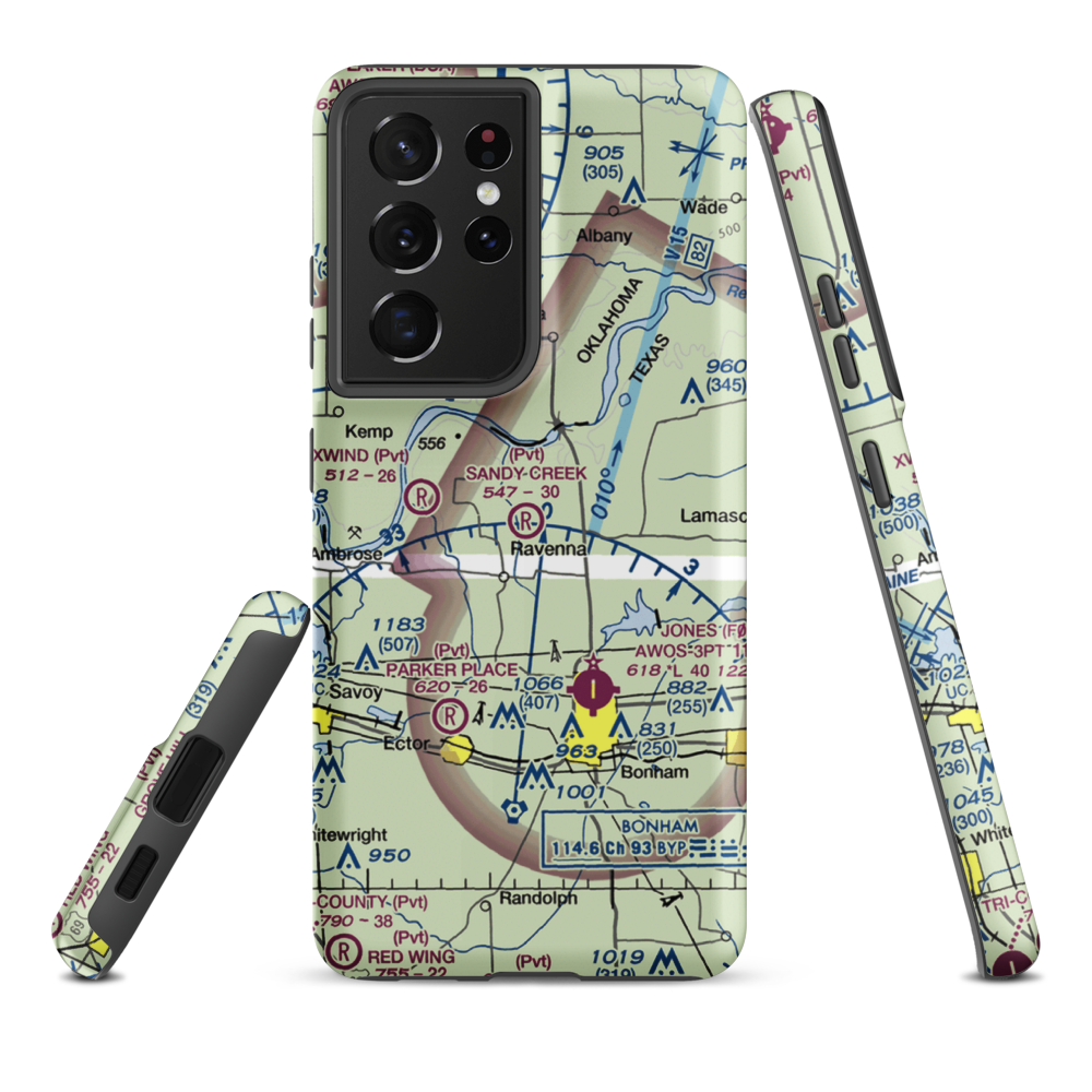 Sandy Creek Ranch Airfield (TX47) VFR Sectional Samsung Phone Case Samsung Galaxy S21 Plus model shown