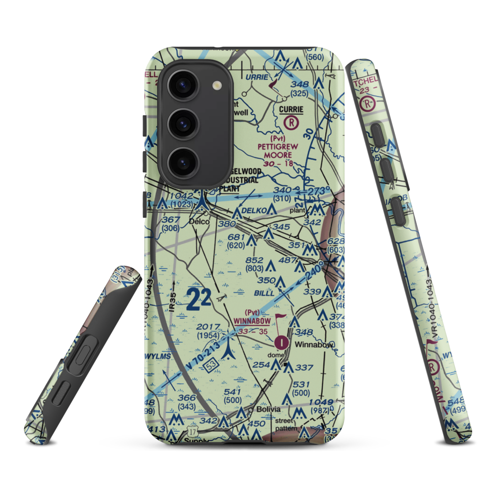 Sandy Run Acres Airport (9NC6) VFR Sectional Samsung Phone Case Samsung Galaxy S23 Plus model shown