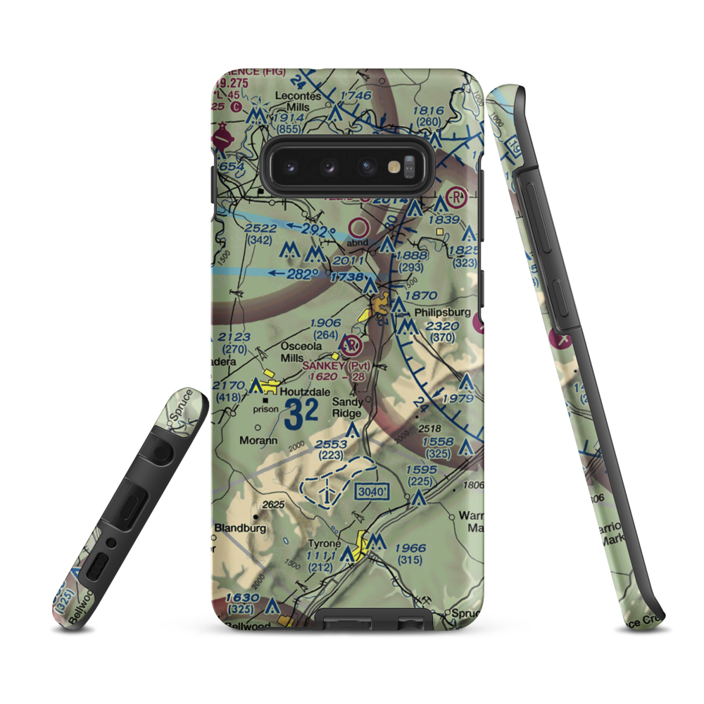 Sankey Airport (1PS4) VFR Sectional Samsung Phone Case Samsung Galaxy S10 Plus model shown