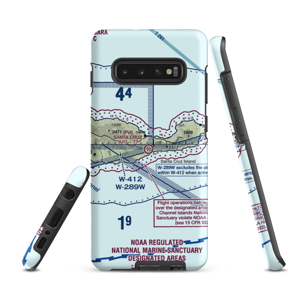 Santa Cruz Ranch Airstrip (44CA) VFR Sectional Samsung Phone Case Samsung Galaxy S10 Plus model shown