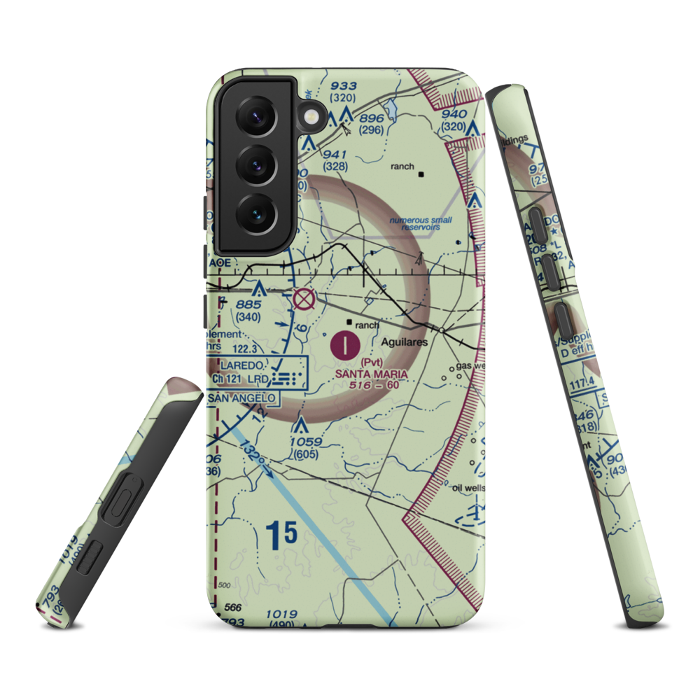 Santa Maria Ranch Airport (0TE5) VFR Sectional Samsung Phone Case Samsung Galaxy S22 Plus model shown