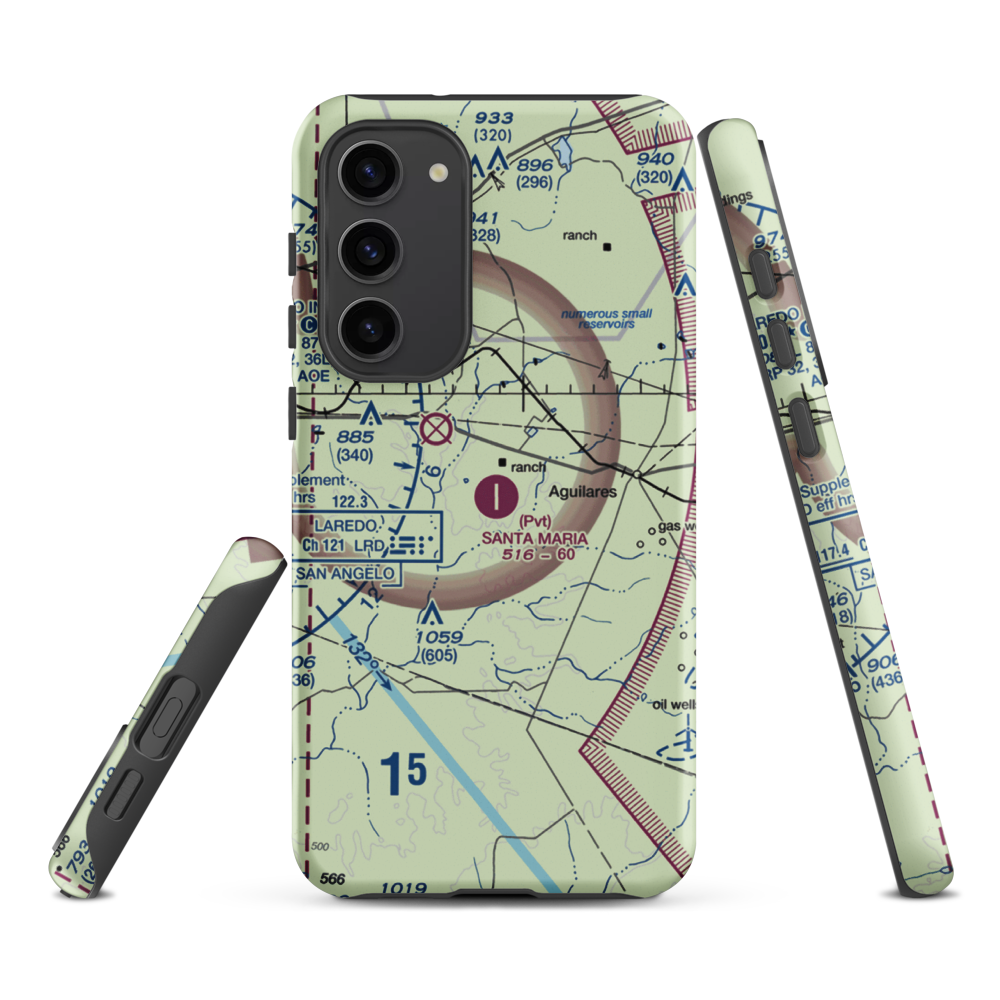 Santa Maria Ranch Airport (0TE5) VFR Sectional Samsung Phone Case Samsung Galaxy S23 Plus model shown