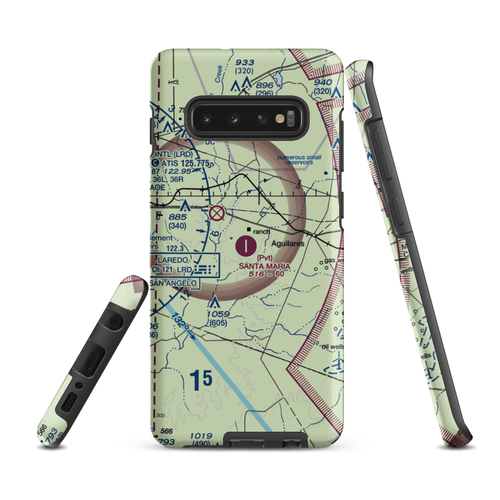 Santa Maria Ranch Airport (0TE5) VFR Sectional Samsung Phone Case Samsung Galaxy S10 Plus model shown