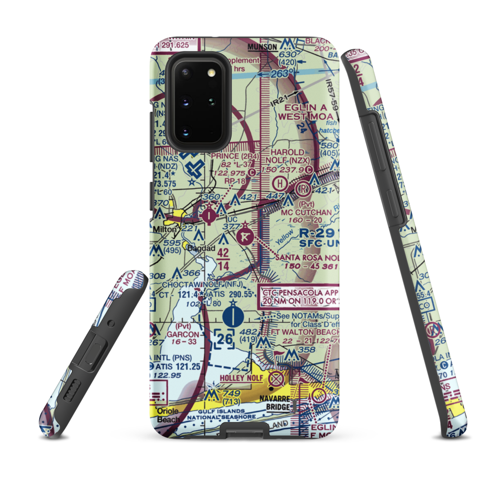 Santa Rosa Nolf Airport (NGS) VFR Sectional Samsung Phone Case Samsung Galaxy S20 Plus model shown