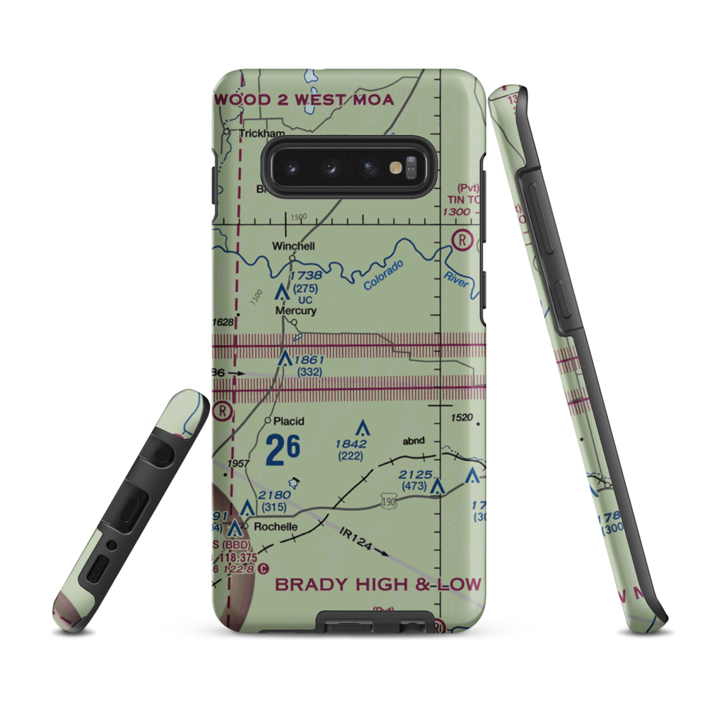 Santiago Cattle Company Airport (XS78) VFR Sectional Samsung Phone Case Samsung Galaxy S10 Plus model shown
