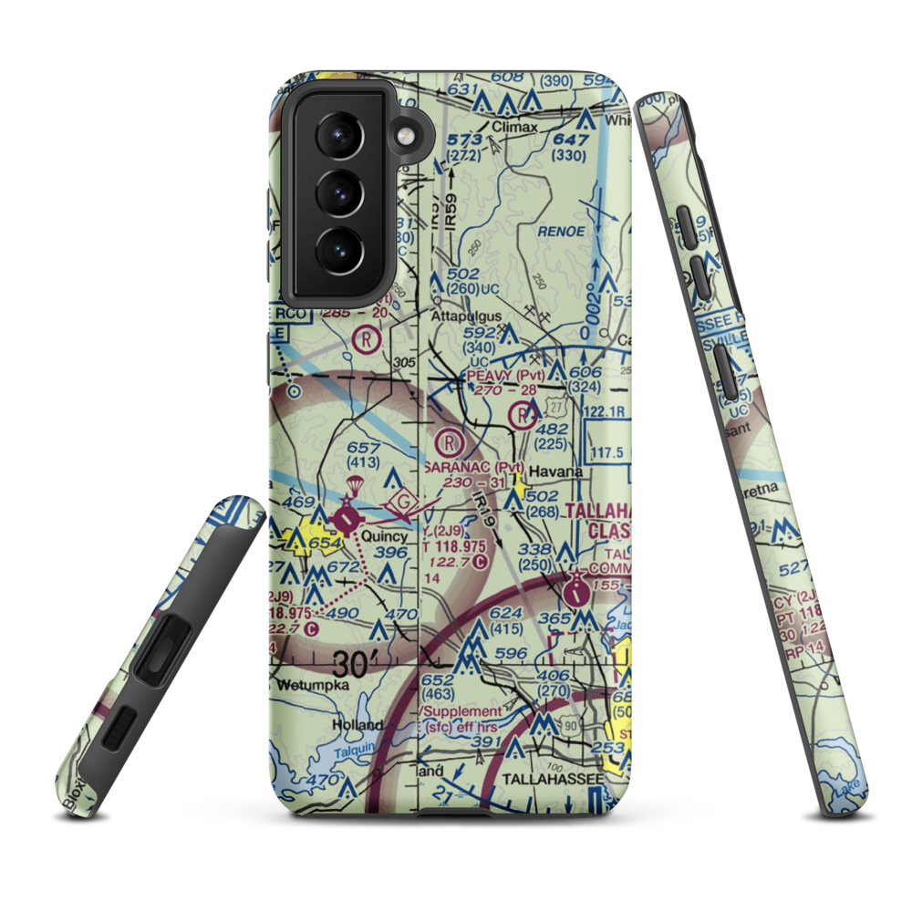 Saranac Farm Airport (9FL2) VFR Sectional Samsung Phone Case Samsung Galaxy S21 FE model shown