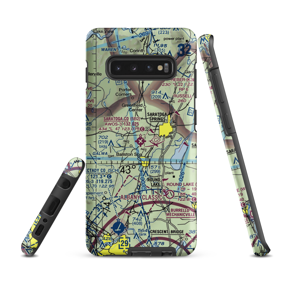 Saratoga County Airport (5B2) VFR Sectional Samsung Phone Case Samsung Galaxy S10 Plus model shown
