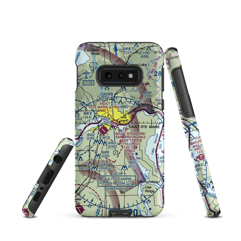 Sault Ste Marie International Seaplane Base (MI8) VFR Sectional Samsung Phone Case Samsung Galaxy S10 Plus model shown
