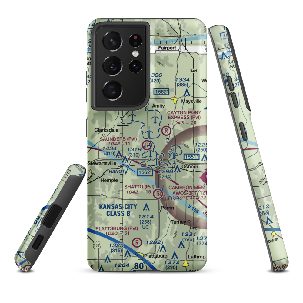 Saunders Field (MU31) VFR Sectional Samsung Phone Case Samsung Galaxy S21 Ultra model shown
