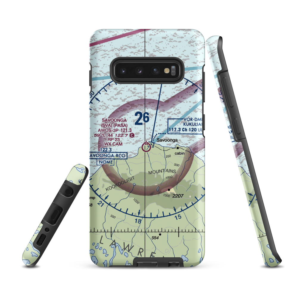 Savoonga Airport (SVA) VFR Sectional Samsung Phone Case Samsung Galaxy S10 Plus model shown