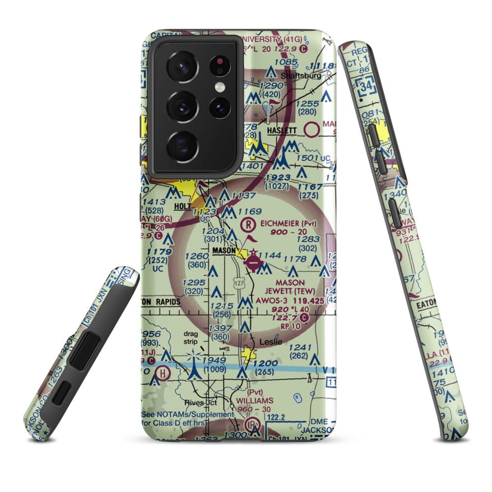 Sawyer Field (29MI) VFR Sectional Samsung Phone Case Samsung Galaxy S21 Plus model shown