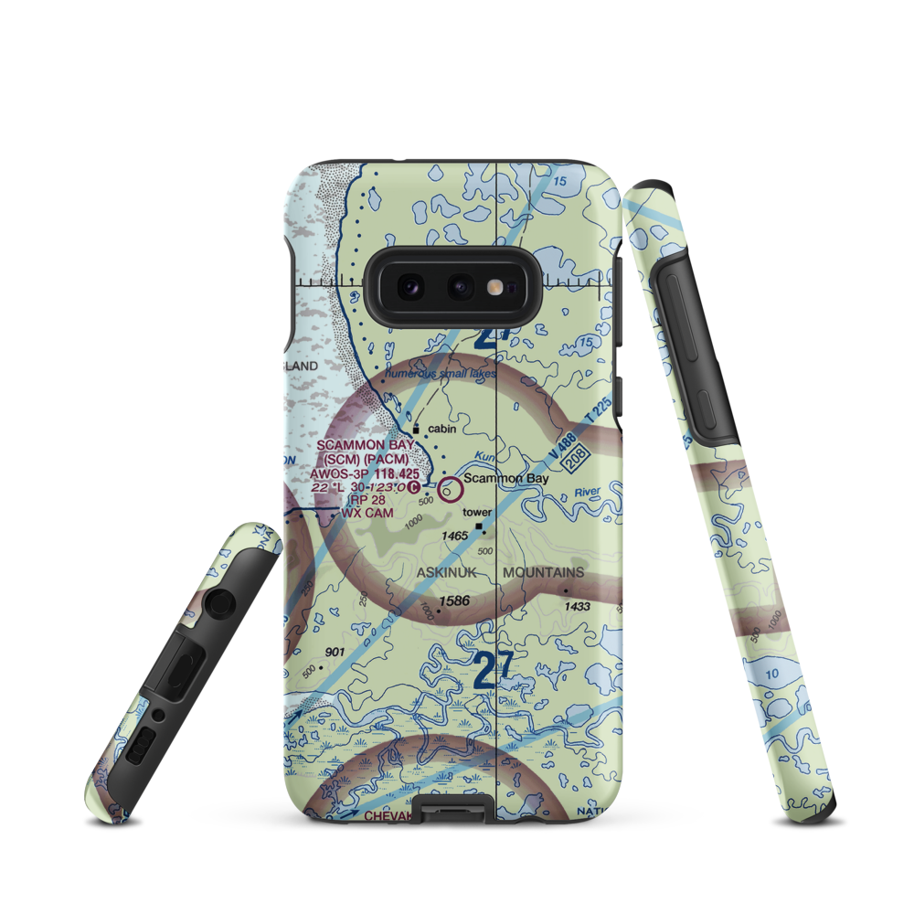 Scammon Bay Airport (SCM) VFR Sectional Samsung Phone Case Samsung Galaxy S10 Plus model shown