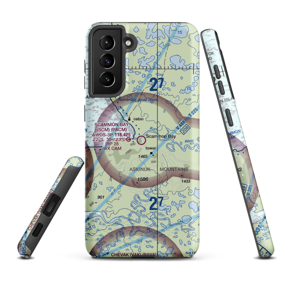 Scammon Bay Airport (SCM) VFR Sectional Samsung Phone Case Samsung Galaxy S21 FE model shown