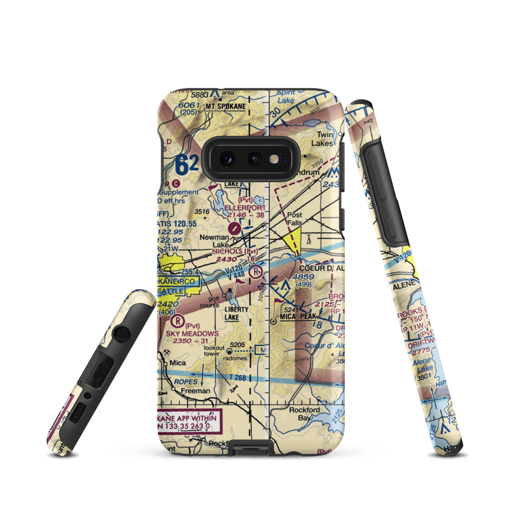 Scanlon Airport (15ID) VFR Sectional Samsung Phone Case Samsung Galaxy S10e model shown