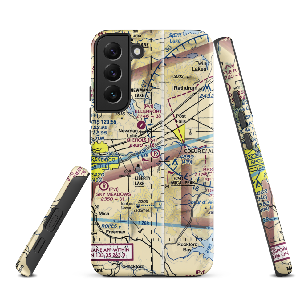 Scanlon Airport (15ID) VFR Sectional Samsung Phone Case Samsung Galaxy S22 Plus model shown