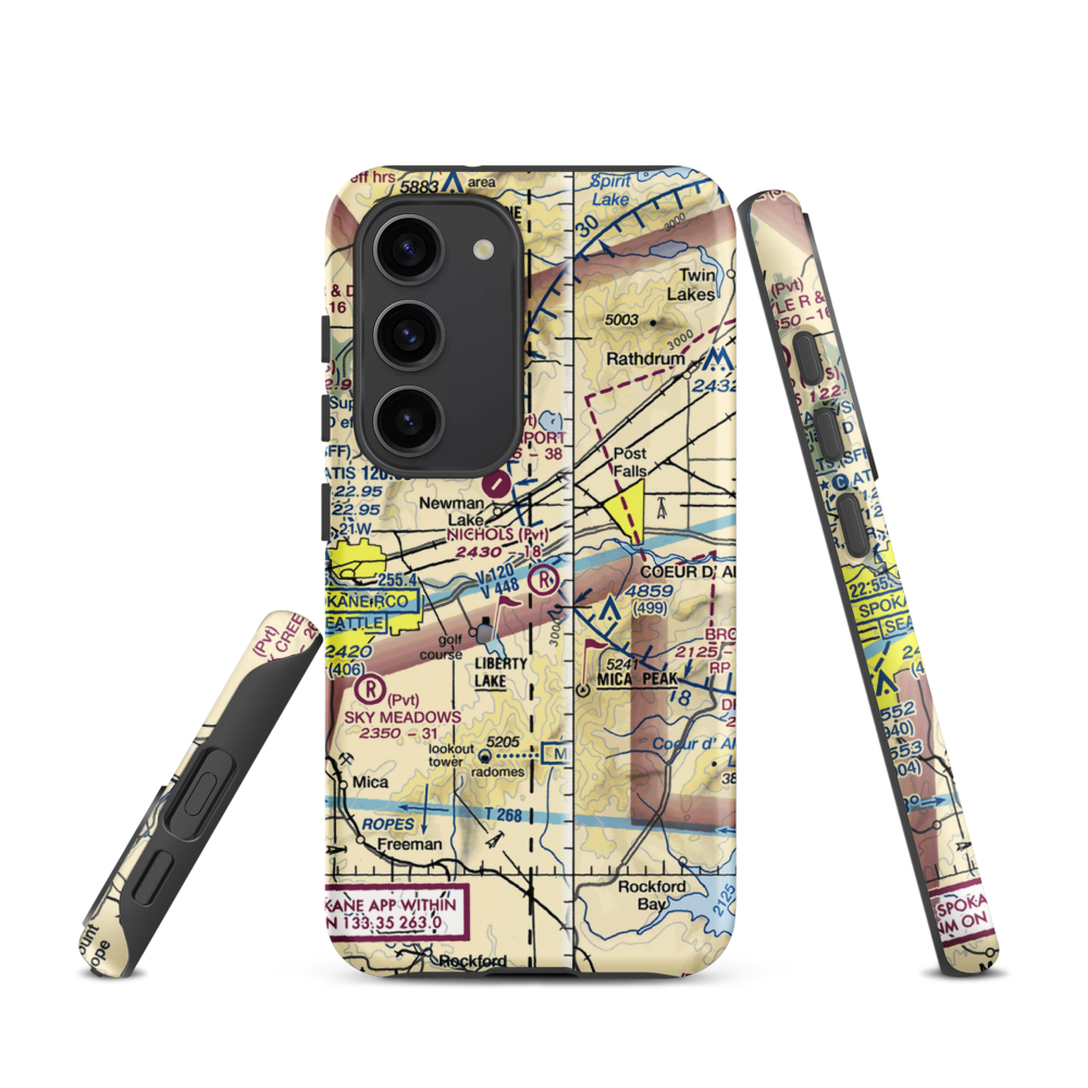 Scanlon Airport (15ID) VFR Sectional Samsung Phone Case Samsung Galaxy S23 model shown