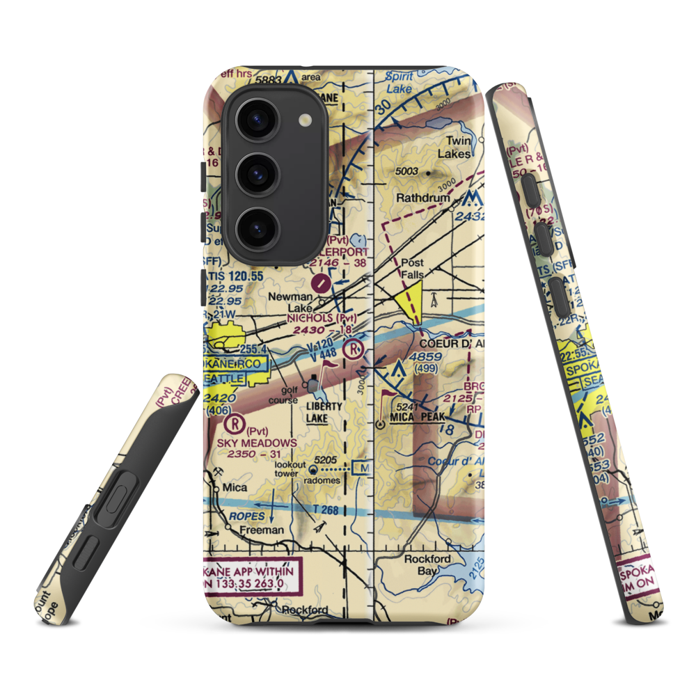 Scanlon Airport (15ID) VFR Sectional Samsung Phone Case Samsung Galaxy S23 Plus model shown