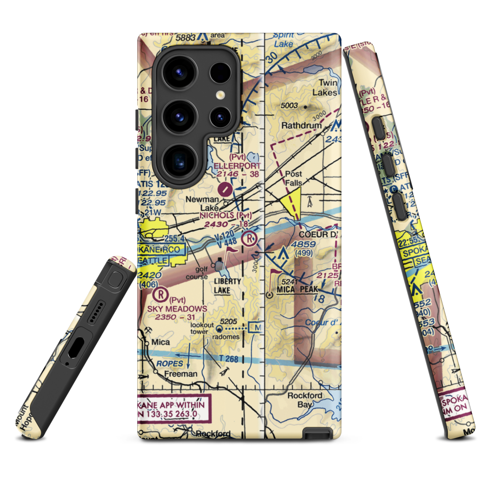 Scanlon Airport (15ID) VFR Sectional Samsung Phone Case Samsung Galaxy S24 Ultra model shown