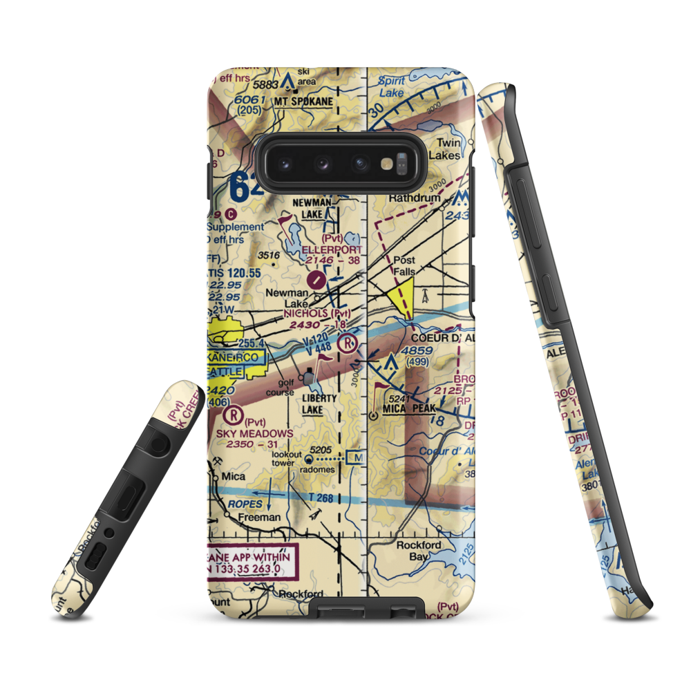 Scanlon Airport (15ID) VFR Sectional Samsung Phone Case Samsung Galaxy S10 Plus model shown